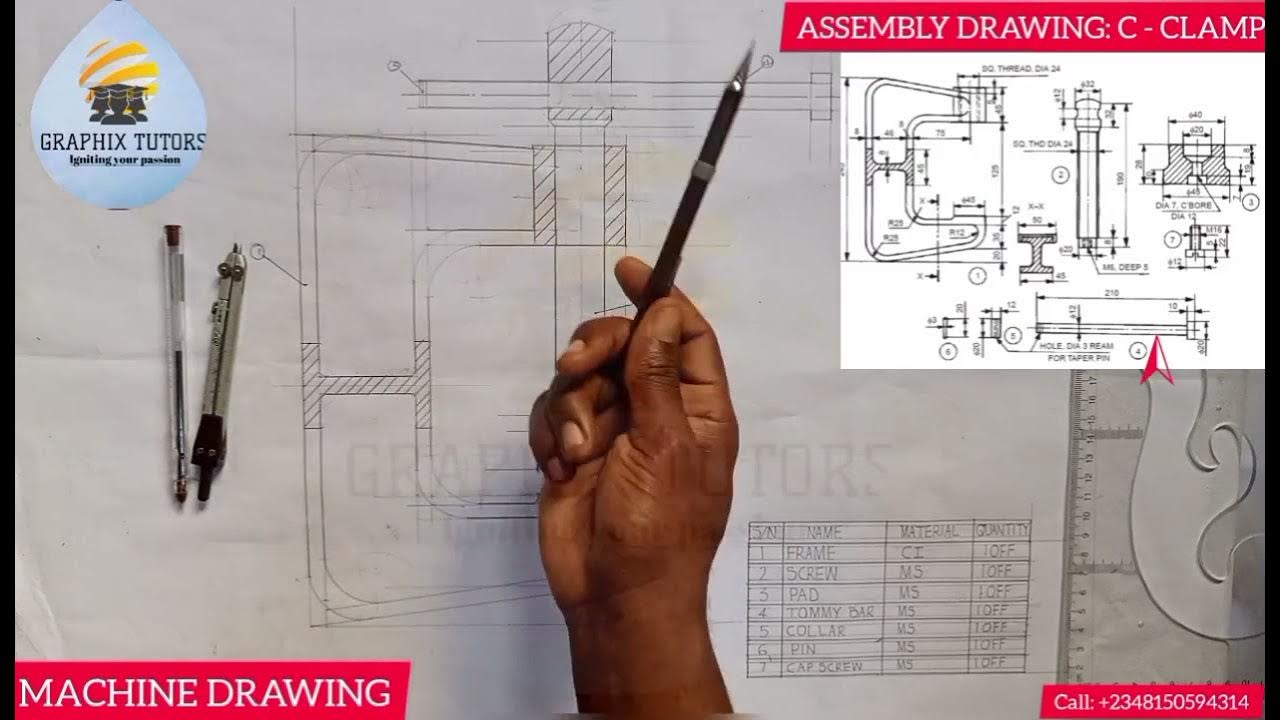 C CLAMP ASSEMBLY ANALYSIS, ASSEMBLY DRAWING. How to assemble part list YouTube