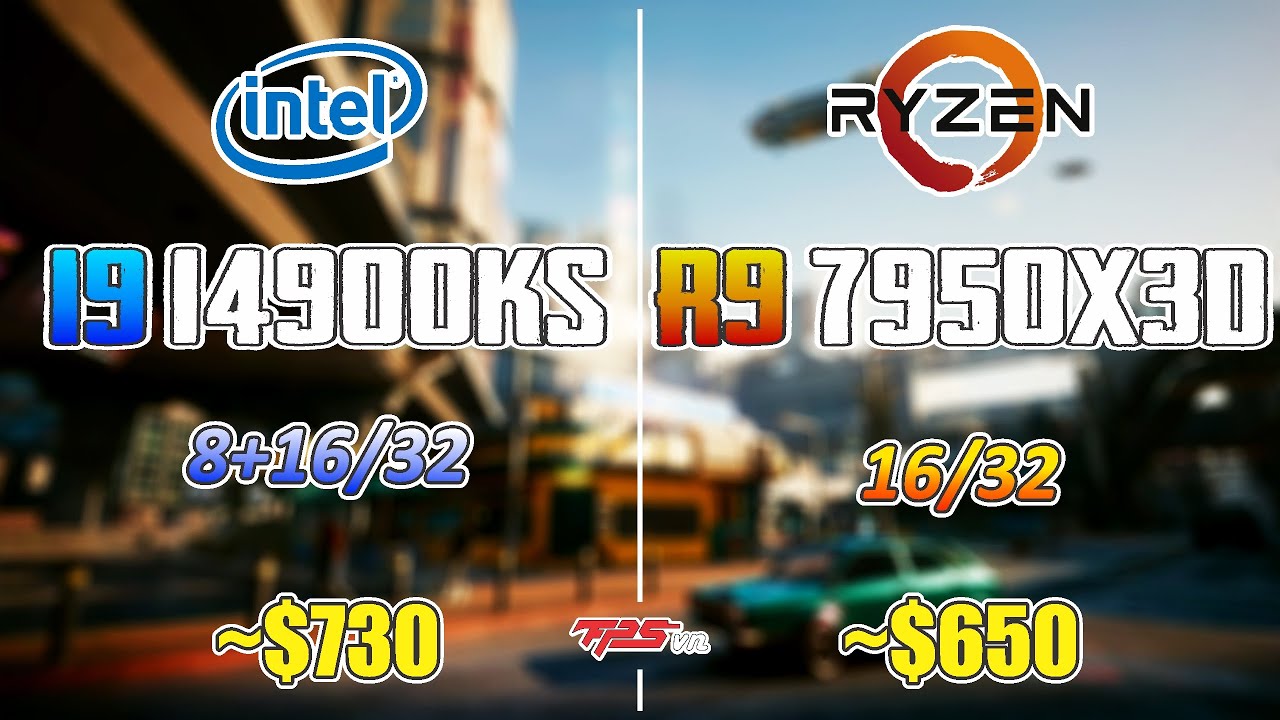I9 14900ks vs r9 7950x3d test in 8 games test cpu test gpu fps