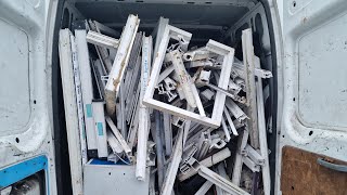 taking a van loads of FREE plastic windows to the scrap yard for a good pay day