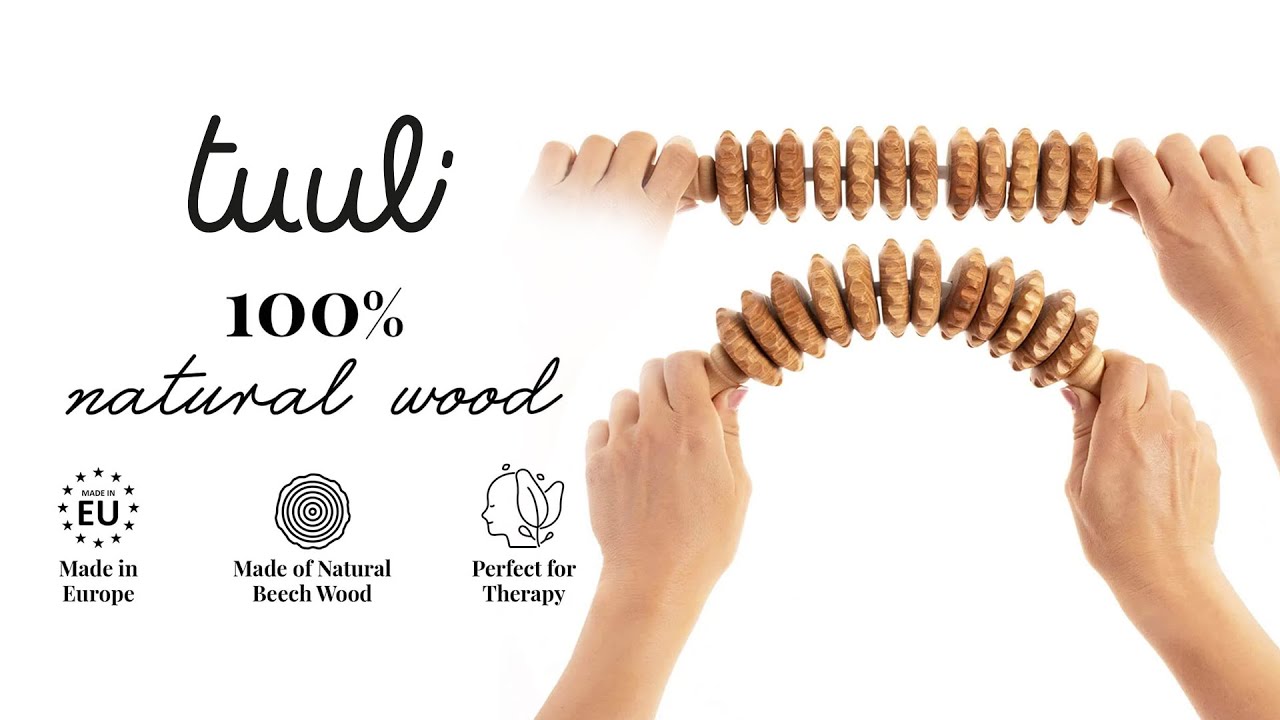 Flexi Wooden Cellulite Massage Roller Lymphatic Drainage Massager Maderotherapy - Tuuli