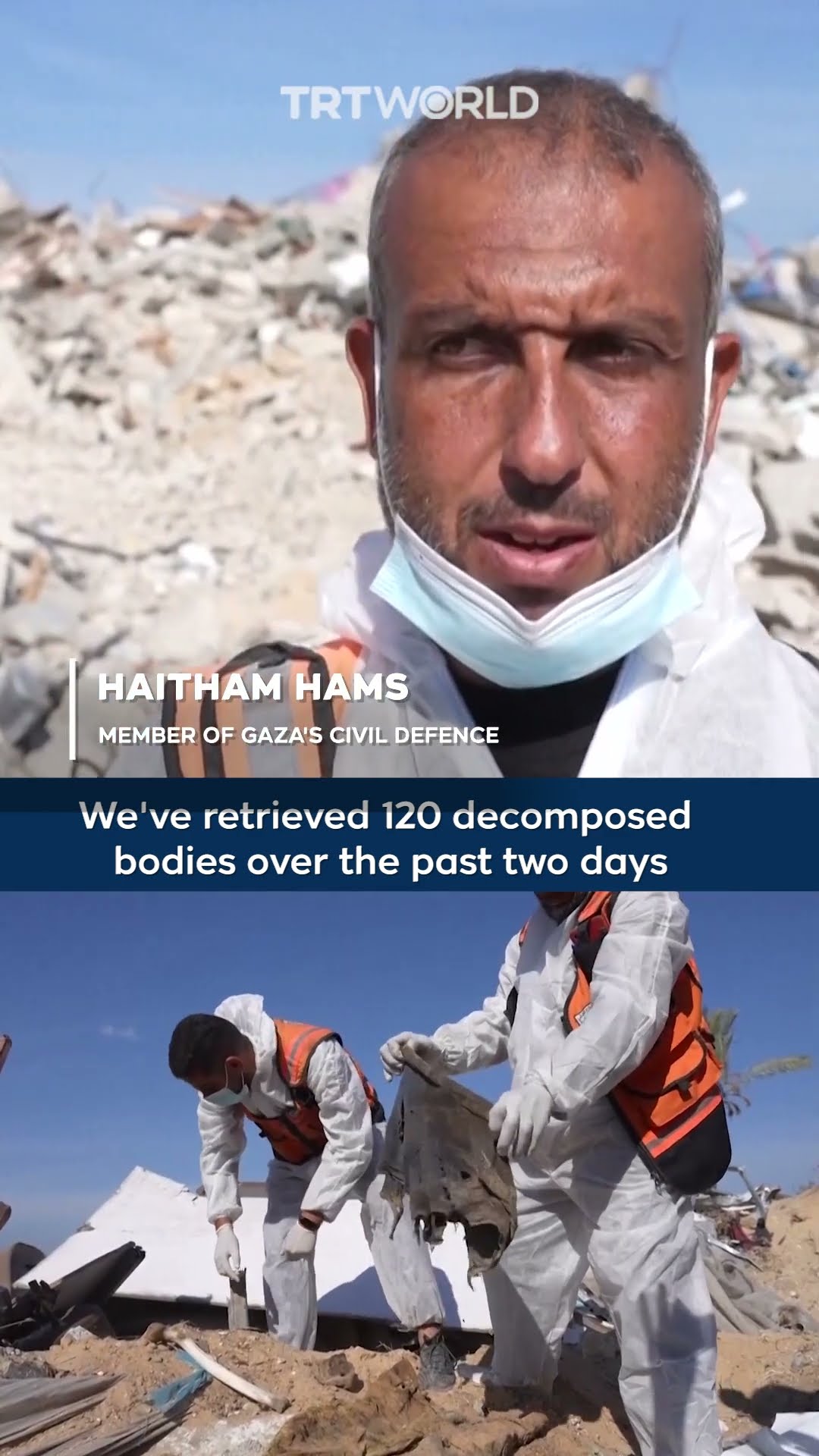At least 120 Palestinian bodies retrieved from under the Gaza rubble