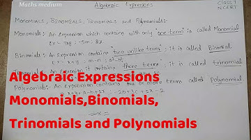 Monomials,Binomials,Trinomials and Polynomials-Algebraic Expressions-Class 7-ncert