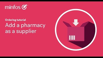 Add a Pharmacy as a Supplier in Minfos