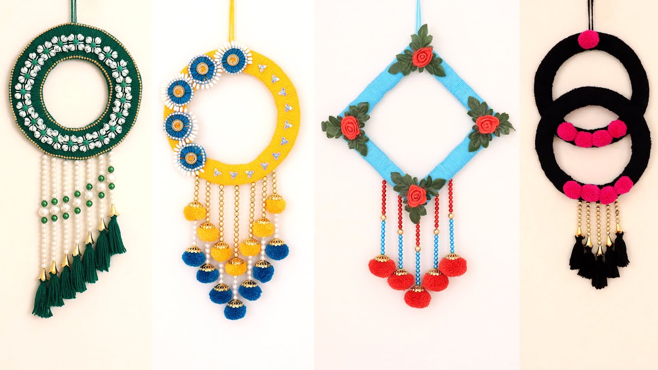 Wall Hanging Craft Idea Out of Wool and Cardboard Beautiful Home