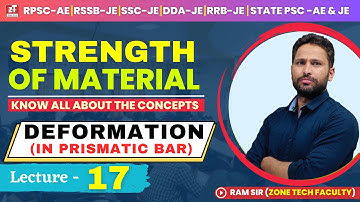 L17: Strength Of Material SOM - Deformation in prismatic Bar for All India AEn & JEn Ram Sir Ram Sir