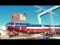 Launching of the first Algoma 650ft self-unloader Great Lakes Bulk Carrier (Hull No. 732)