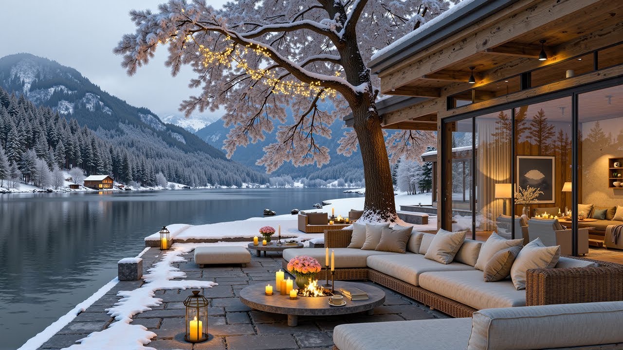Quiet Winter Ambience by Lakeside Retreat ❄️ Soft Jazz Piano for Calm Moments