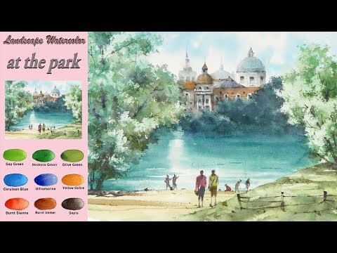 Without Sketch Landscape Watercolor At The Park Arches