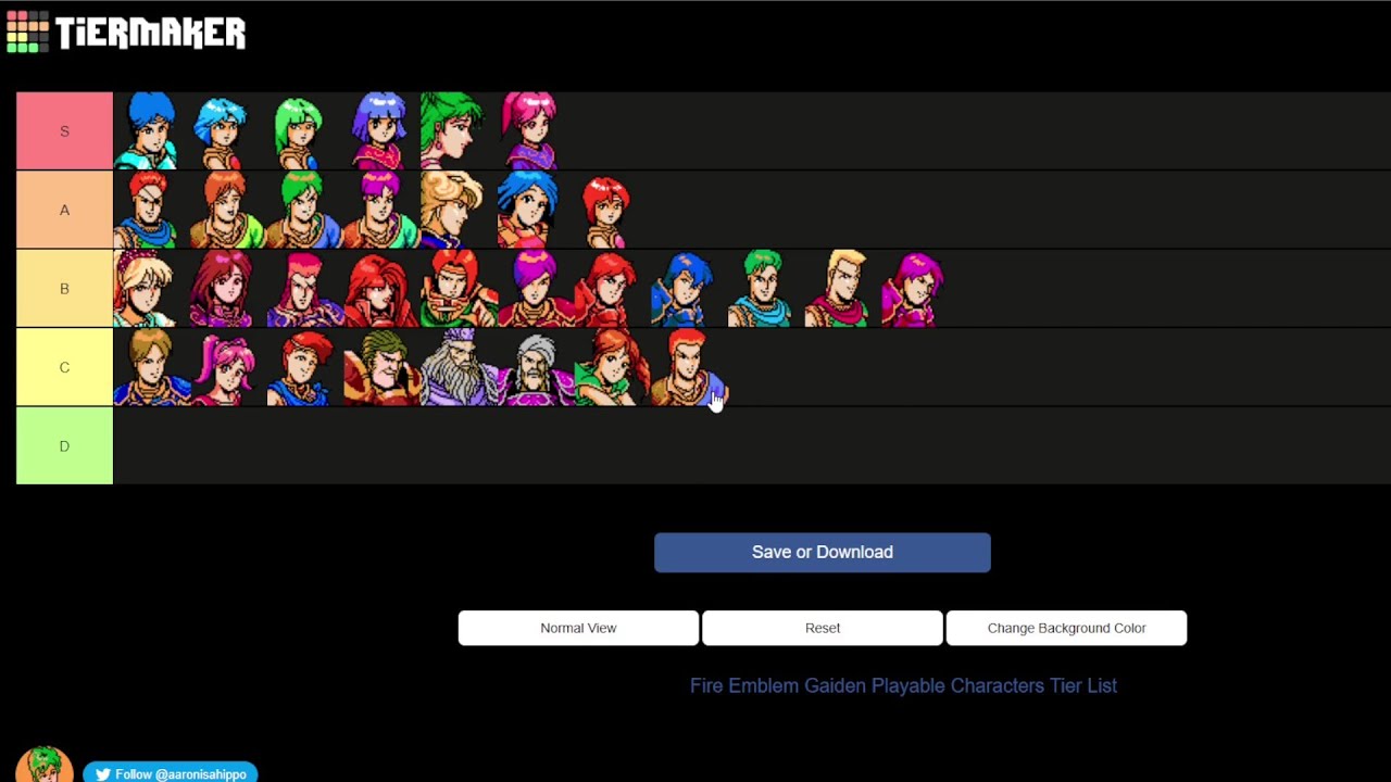 Fire Emblem Gaiden Tier List - YouTube