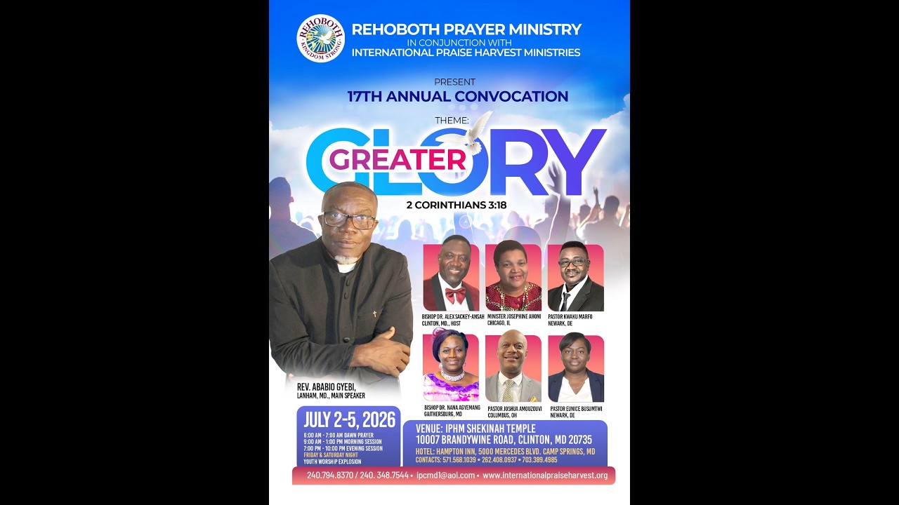 Rehoboth Convocation Service: Greater Glory