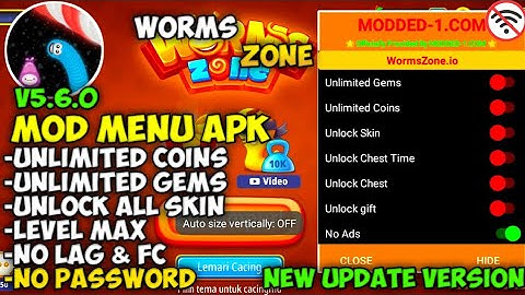 Worms Zone Mod Menu Apk v5.6.0 Terbaru 2024 - Unlimited COIN/GEMS & UNLOCKED ALL