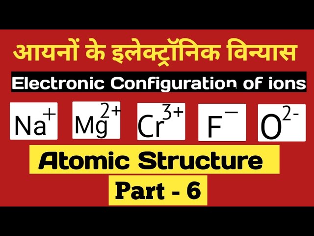 आयनों के इलेक्ट्रानिक विन्यास ( electronic Configuration of ions) part- 6#Atomicstructure #Inorganic