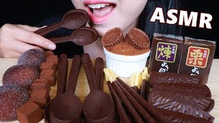 ASMR Eating Edible Spoons (Chocolate Spoons), Pudding, Mochi, Pocky, Chocolate Truffles, Jelly 咀嚼音