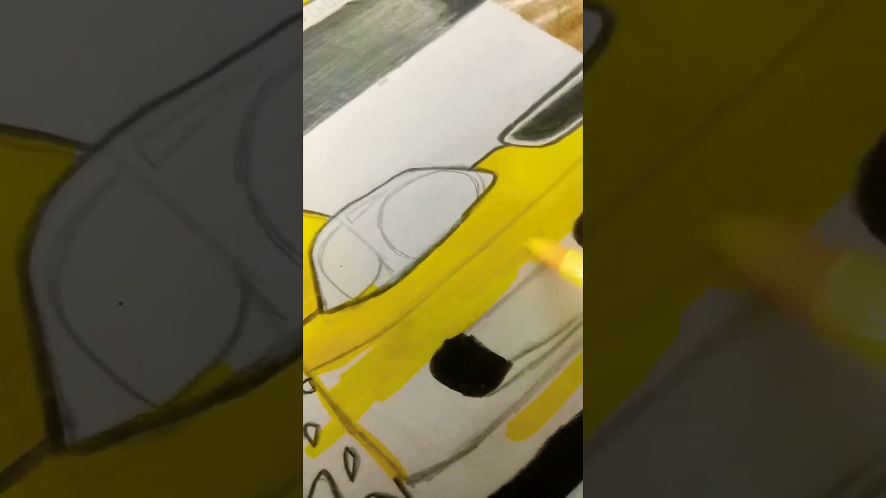 Honda civic | drawing | Automobile art studio 💛