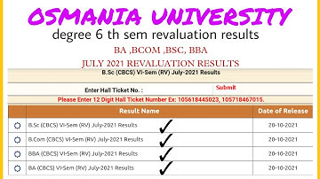 OU DEGREE 6th sem revaluation results