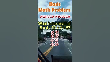 What is the result of 8 × 4 - 12 ÷ 3 + 5?a) 31 b) 27 c) 33 d) 29#PEMDAS #CivilServices #shortsfeed