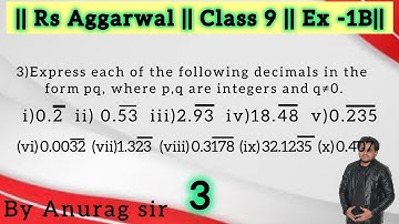 Express each of the following decimals in the form pq, where p,q are integers and q≠0.