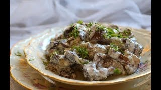 Опеньки в сметані/Грибы в сметане /Опята в сметане/Как приготовить опята Опеньки в сметані/Грибы в сметане /Опята в сметане/Как приготовить опята