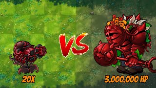 PVZ Fusion 3.0.1 Challenge | Epic Ultimate Plants Vs Obsidian Gargantuar Zombie 3M HP - Who Will Win