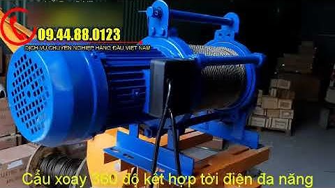 Review thực tế máy tời điện mini Kento kết hợp với cẩu xoay 360 độ