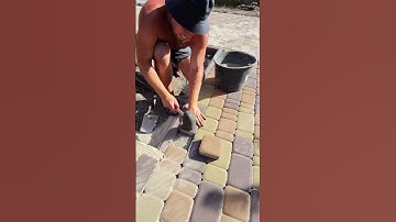 The process of installing natural stone to make floors #shorts