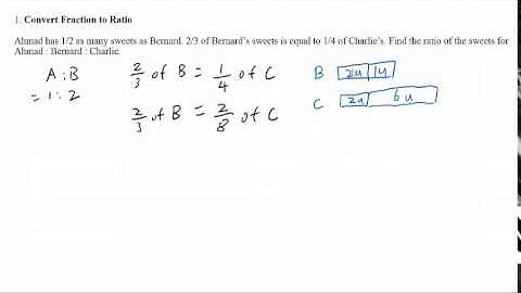 PSLE Math Ratio - Solutions for Question 1