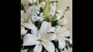 Thumbnail of Funeral / Sympathy arrangement with all white flowers