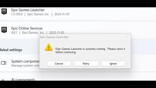 Fix Can't Uninstall Epic Games Launcher Error Epic Games Launcher Is Currently Running