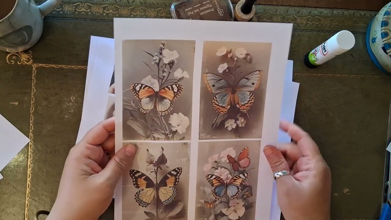 @Amimi♪ジャンクジャーナル風☆Bee&butterfly Butterfly Junk Journal - Craft Along - YouTube