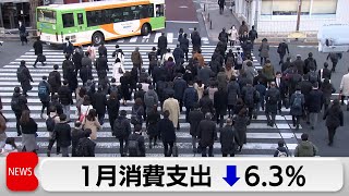 約3年ぶりの減少幅　1月消費支出↓6.3%（2024年3月8日）