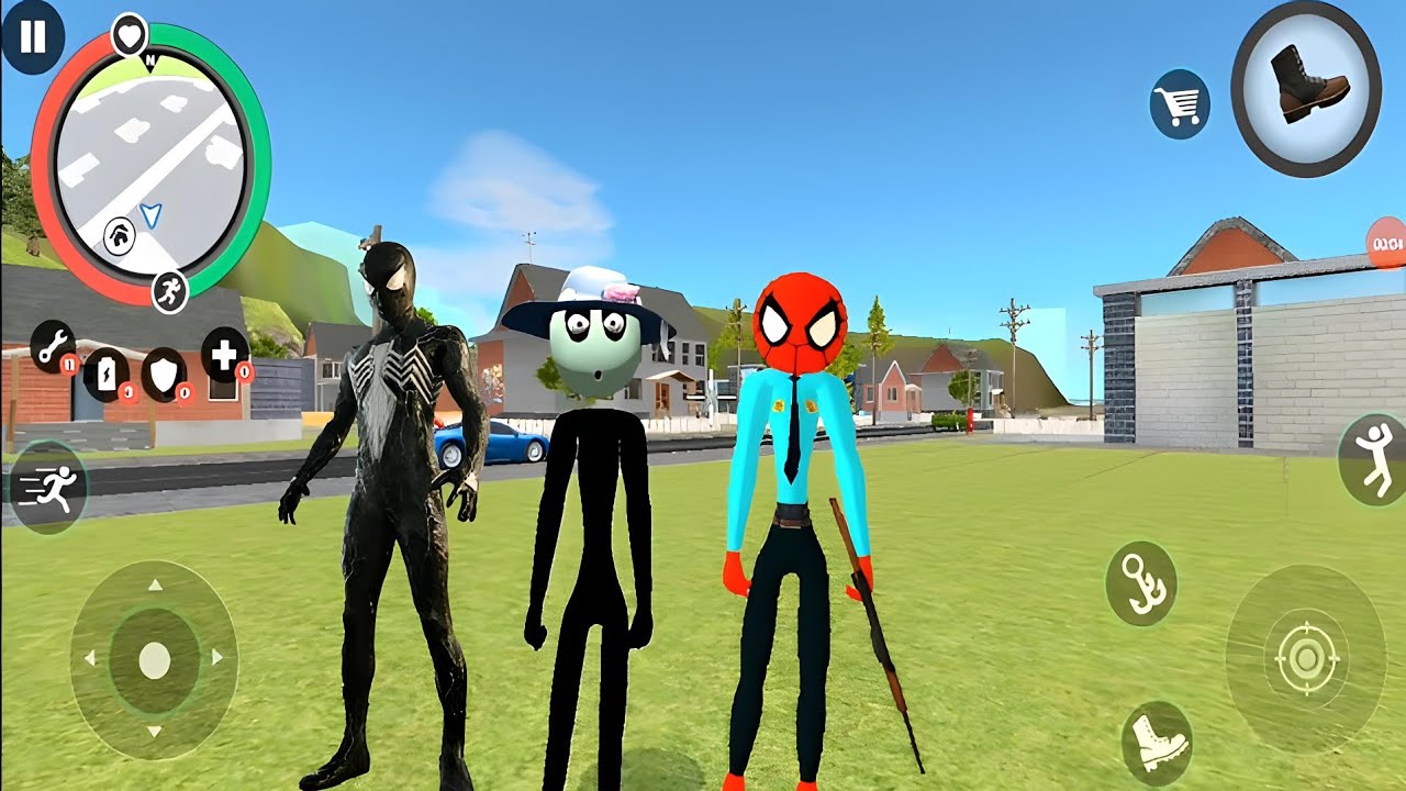 Stickman Rope Hero 2 Game Superhero Gangster Crime City Part27
