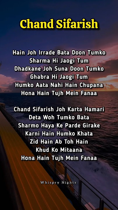 🎤 Try with Your Own Voice – Chand Sifarish 🎶