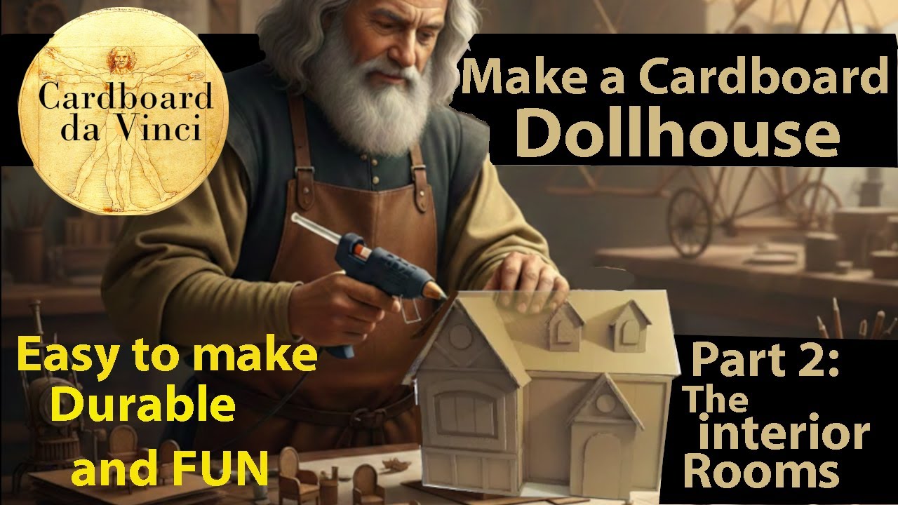 make a cardboard dollhouse part 2: The inner rooms - YouTube