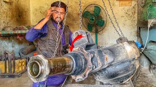 Emergency Isuzu truck stuck axle and   Broken Rear Wheel housing fix Pakistani machinec repair