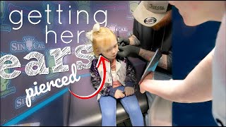 My 3 year old gets her EARS PIERCED!