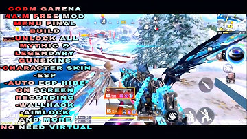 CODM GARENA 4A.M FREE MODS FINAL BUILD | ESP HIDE ON SCREEN RECORDING | SAFE MAI ID