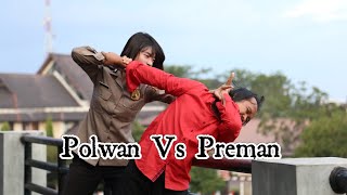 Polwan Vs Jambret Preman sampai dibanting, Briptu Marselina Akiau Polwan Jago Silat di Hitam Putih.