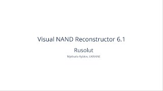 VISUAL NAND RECONSTRUCTOR 6.1