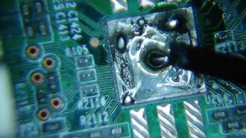 hashboard repair: how to solder on a heat sink with missing copper on the chip.