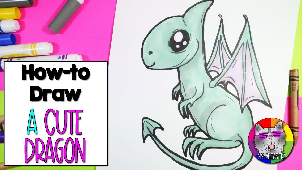 How-to Draw a Cute Dragon, Step-by-Step Drawing Tutorial - YouTube