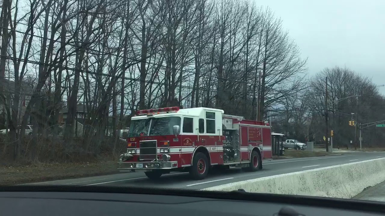 US Navy NWS Earle Fire department Engine 51 returning YouTube