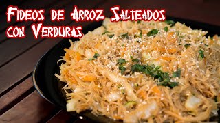 Fideos de Arroz Salteados con Verduras