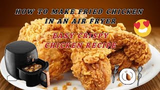 Easy fried chicken recipe🍗| air fryer recipe | crispy broasted chicken at home #youtube  #trending