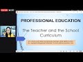 Professional education let 2023 the teacher and the curriculum let review drills