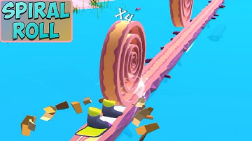 Spiral Roll !  All levels Gameplay with skateboard ( Level 101-107)  android, ios