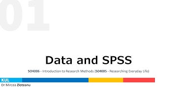 1: Types of Data and SPSS