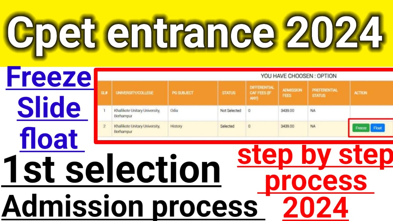 cpet pg admission process 2024 | slide up process 2024 | Odisha pg entrance admission 2024@missrout