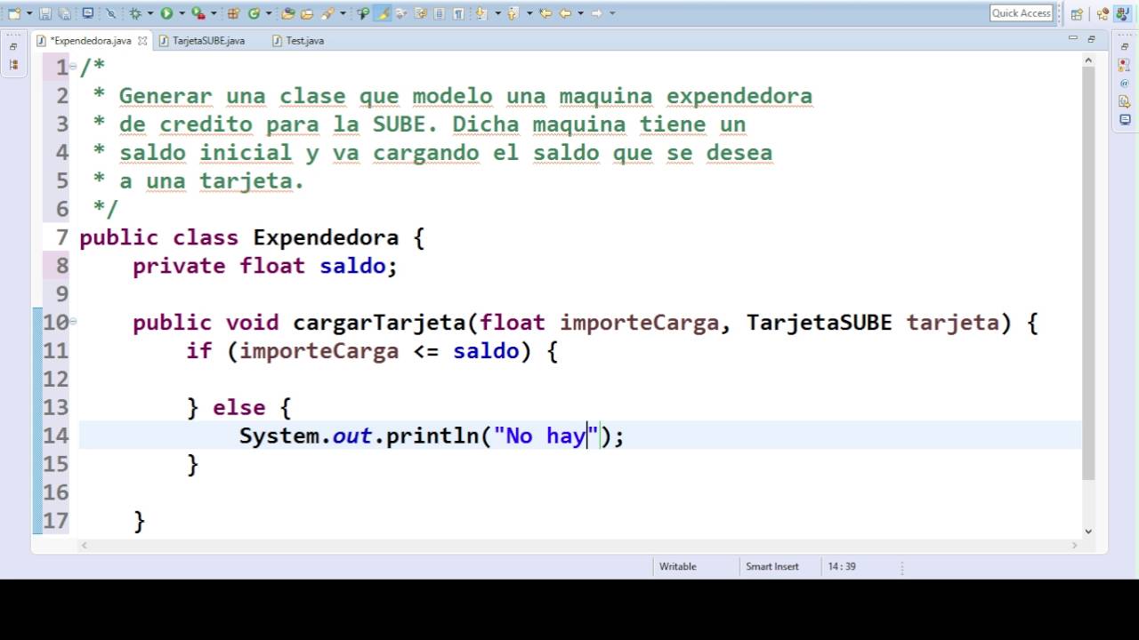 Ejercicio Java Maquina Expendedora y Tarjeta - YouTube