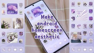 How to make android homescreen aesthetic 🎶 pastel purple/lilac theme 🌂 2021🌌 screenshot 1