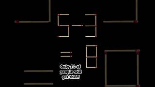 Matchstick puzzle with solution: 5 - 3 = 8 #braintest #matchstickpuzzle #logicpuzzle #puzzle #learn